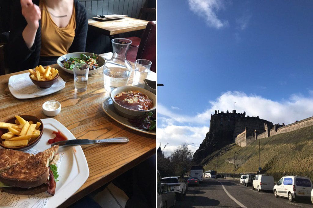 Pub Essen und das Edinburgh Castle