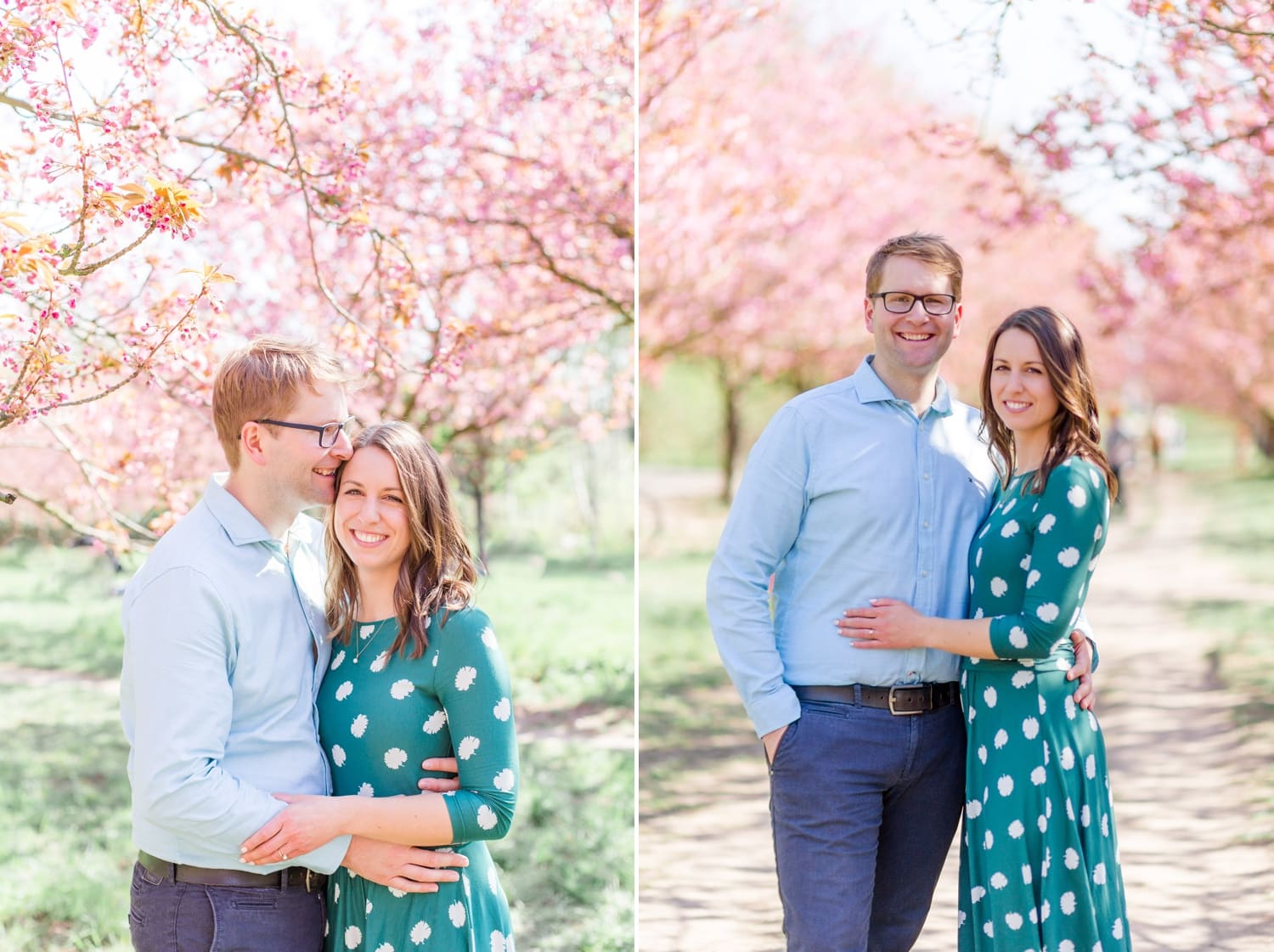 Verlobungsshooting Svenja und Felix in Kirschblüten in Berlin