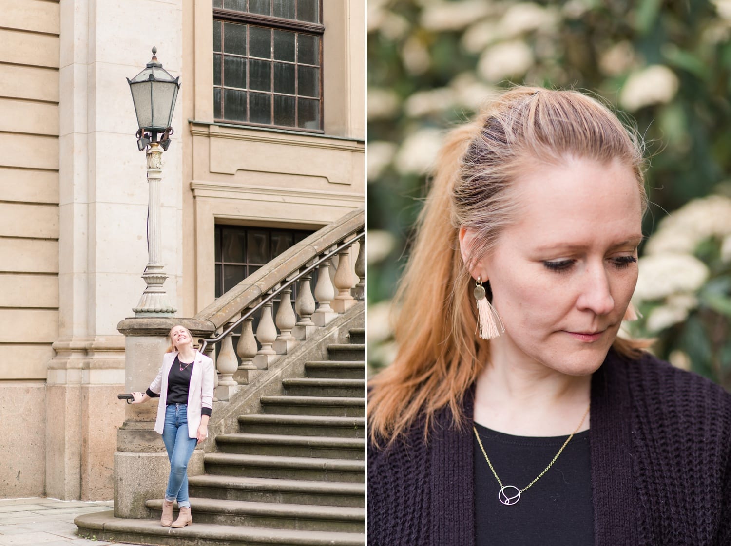 Portrait Aufnahmen mit Jennifer Thomas Fotografie in Berlin auf dem Gendarmenmarkt