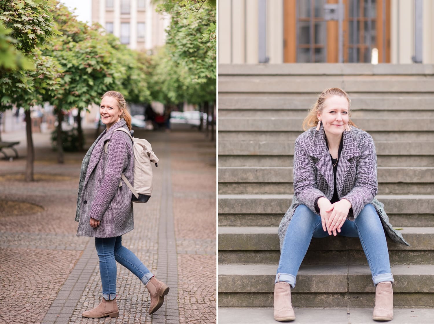 Portrait Aufnahmen mit Jennifer Thomas Fotografie in Berlin auf dem Gendarmenmarkt