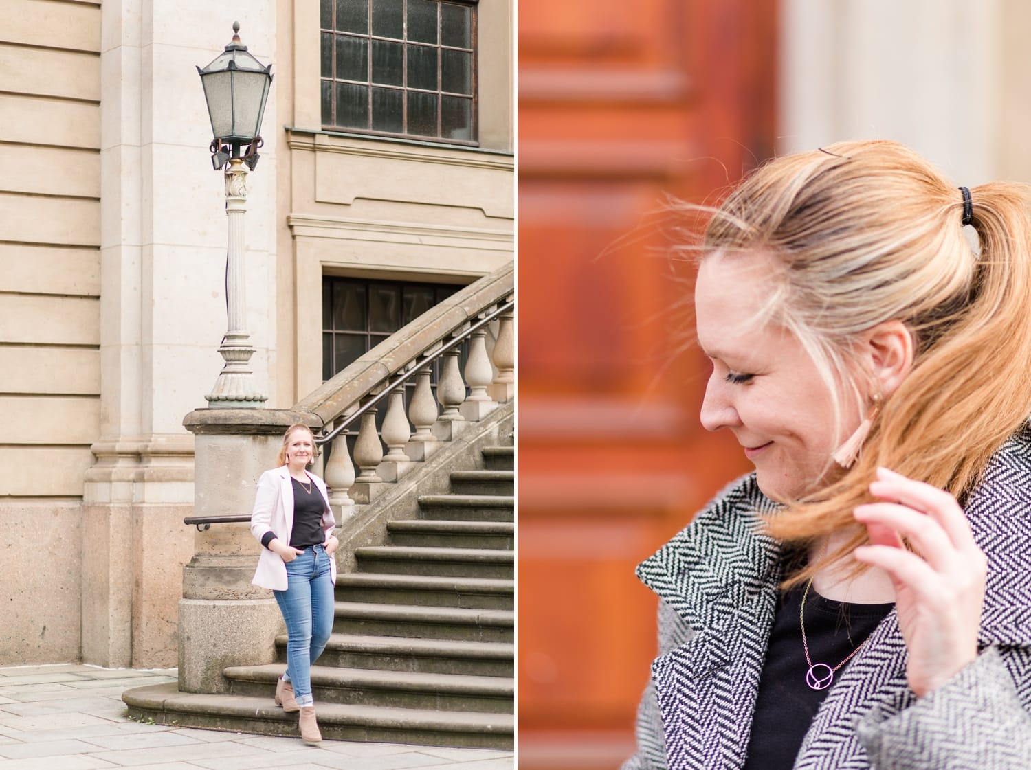 Portrait Aufnahmen mit Jennifer Thomas Fotografie in Berlin auf dem Gendarmenmarkt