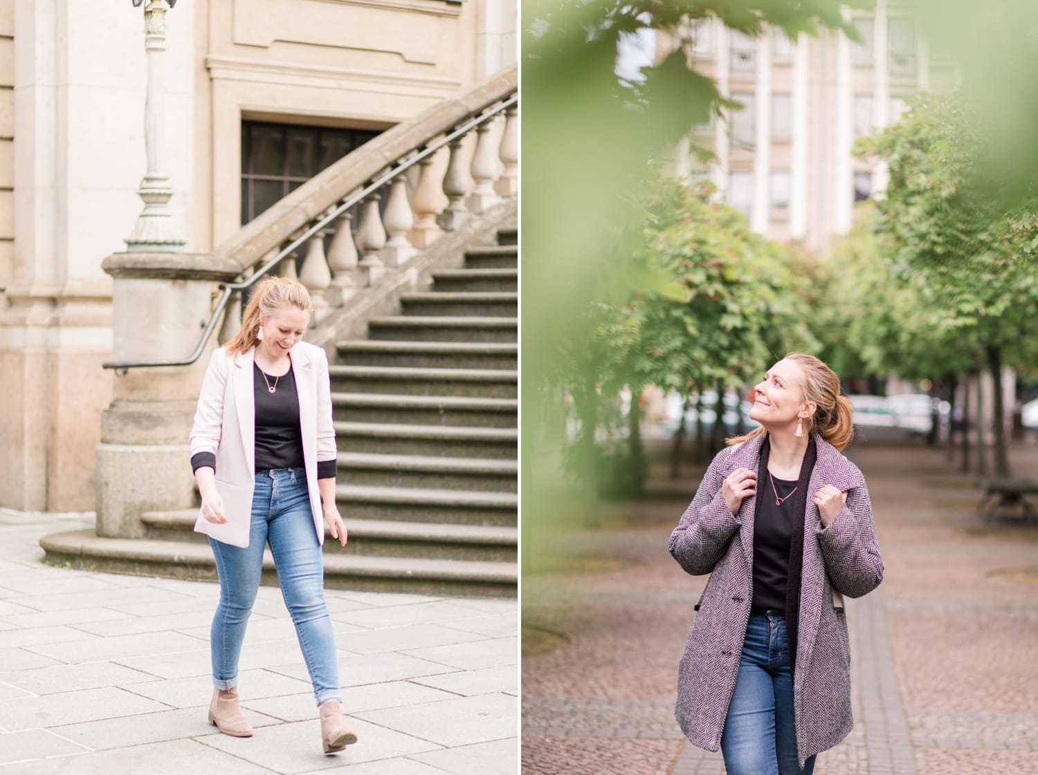 Portrait Aufnahmen mit Jennifer Thomas Fotografie in Berlin auf dem Gendarmenmarkt