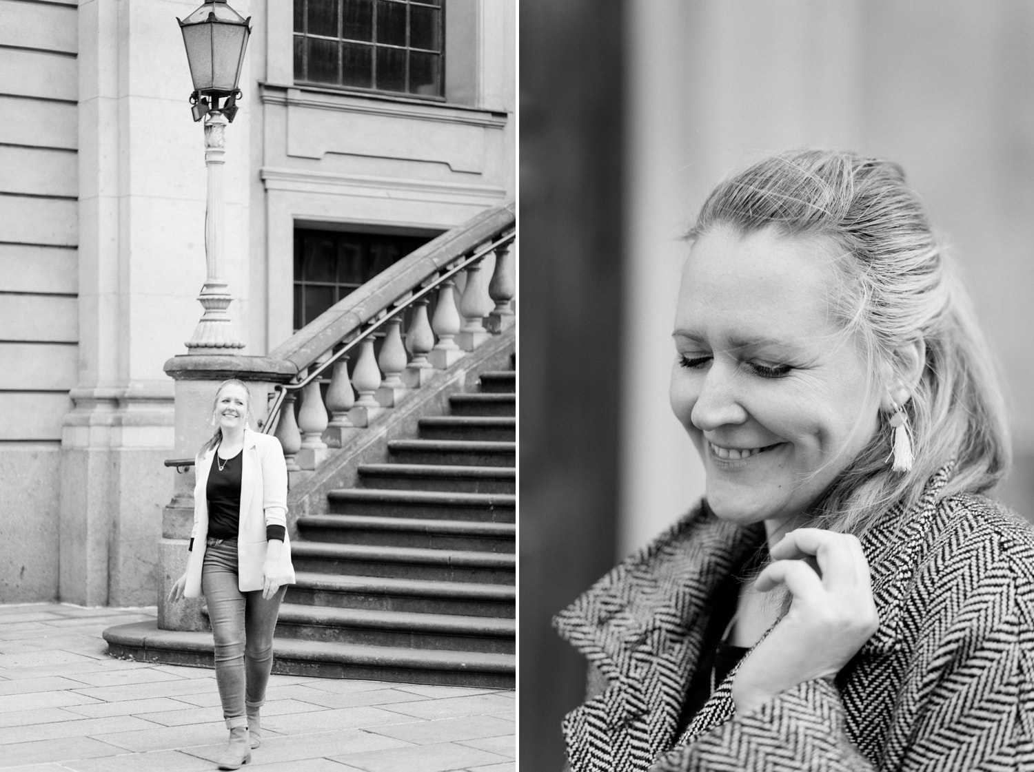 Portrait Aufnahmen mit Jennifer Thomas Fotografie in Berlin auf dem Gendarmenmarkt