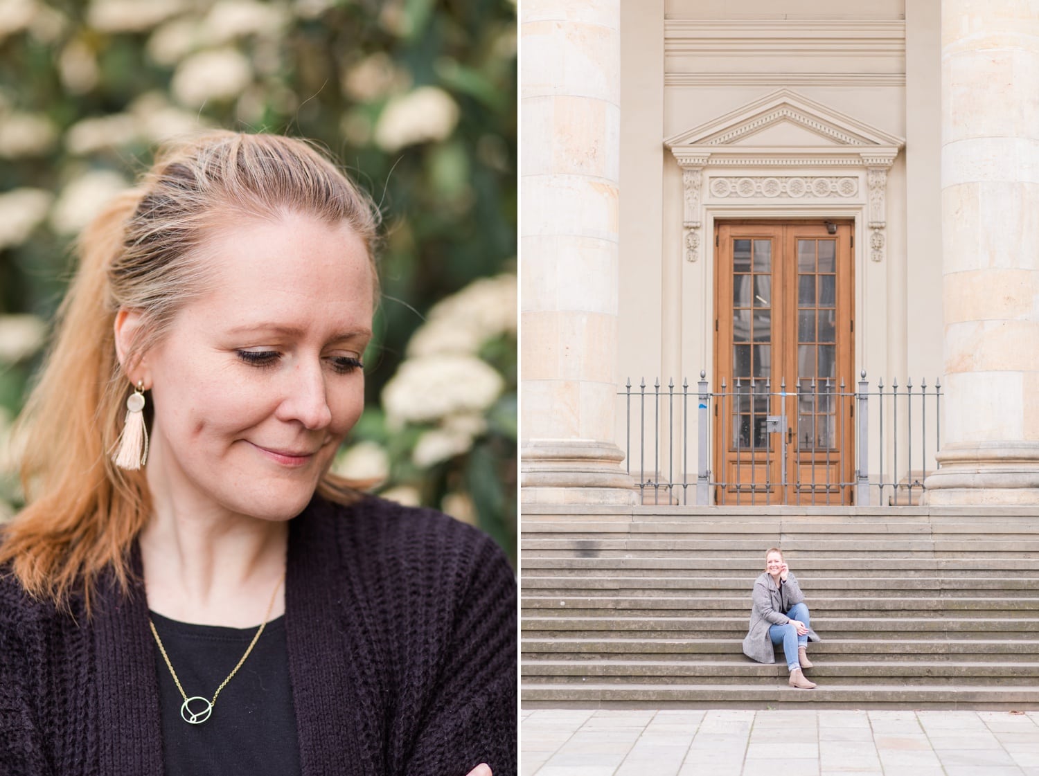 Portrait Aufnahmen mit Jennifer Thomas Fotografie in Berlin auf dem Gendarmenmarkt