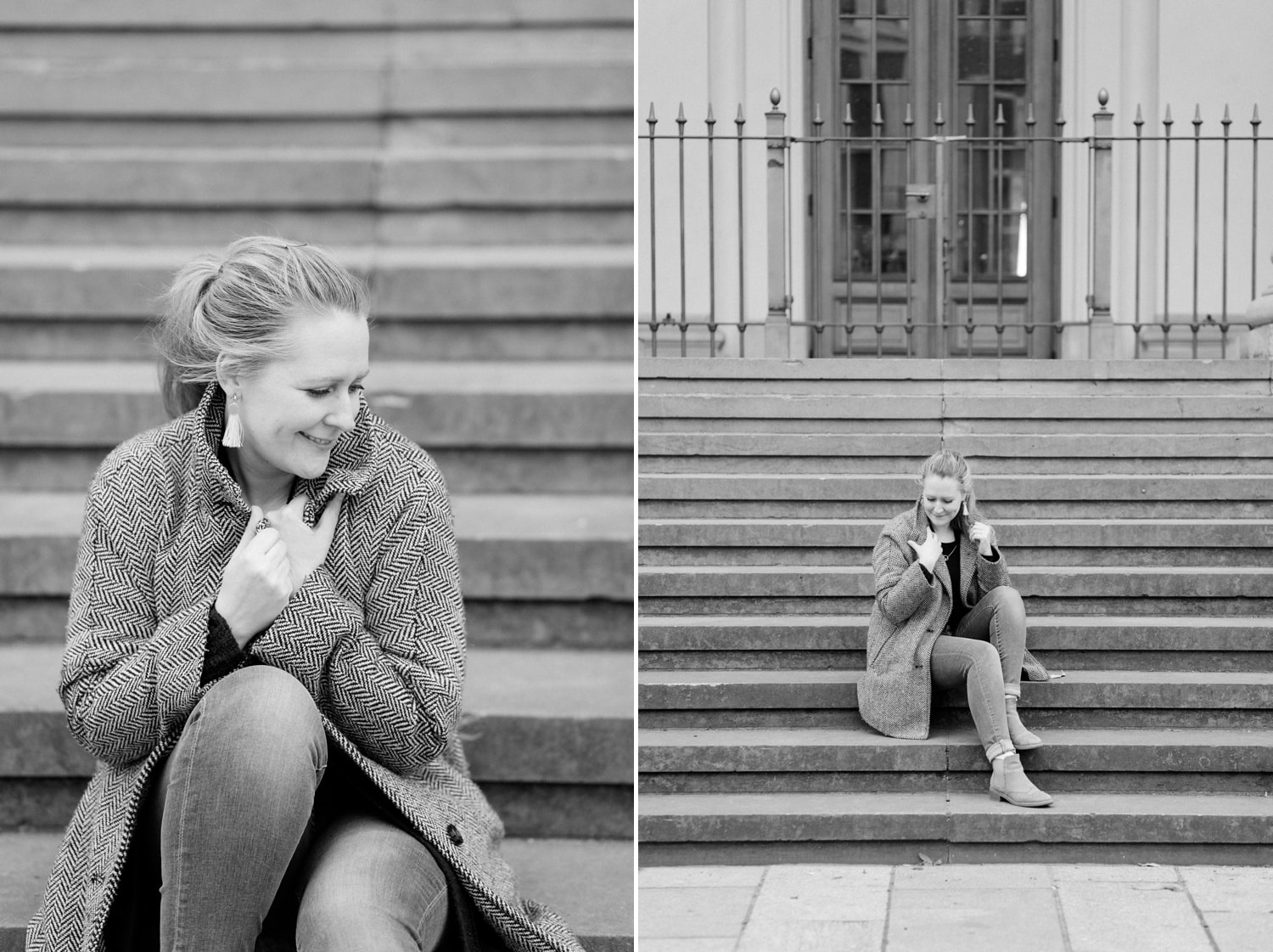 Portrait Aufnahmen mit Jennifer Thomas Fotografie in Berlin auf dem Gendarmenmarkt