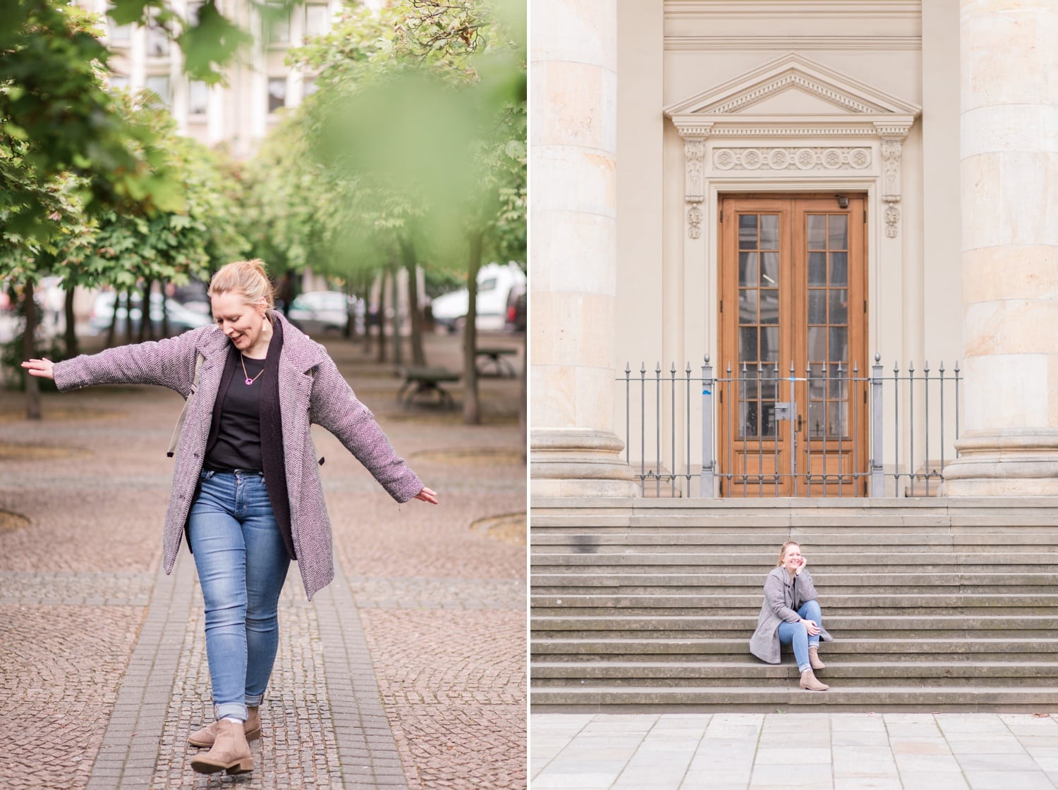 Portrait Aufnahmen mit Jennifer Thomas Fotografie in Berlin auf dem Gendarmenmarkt