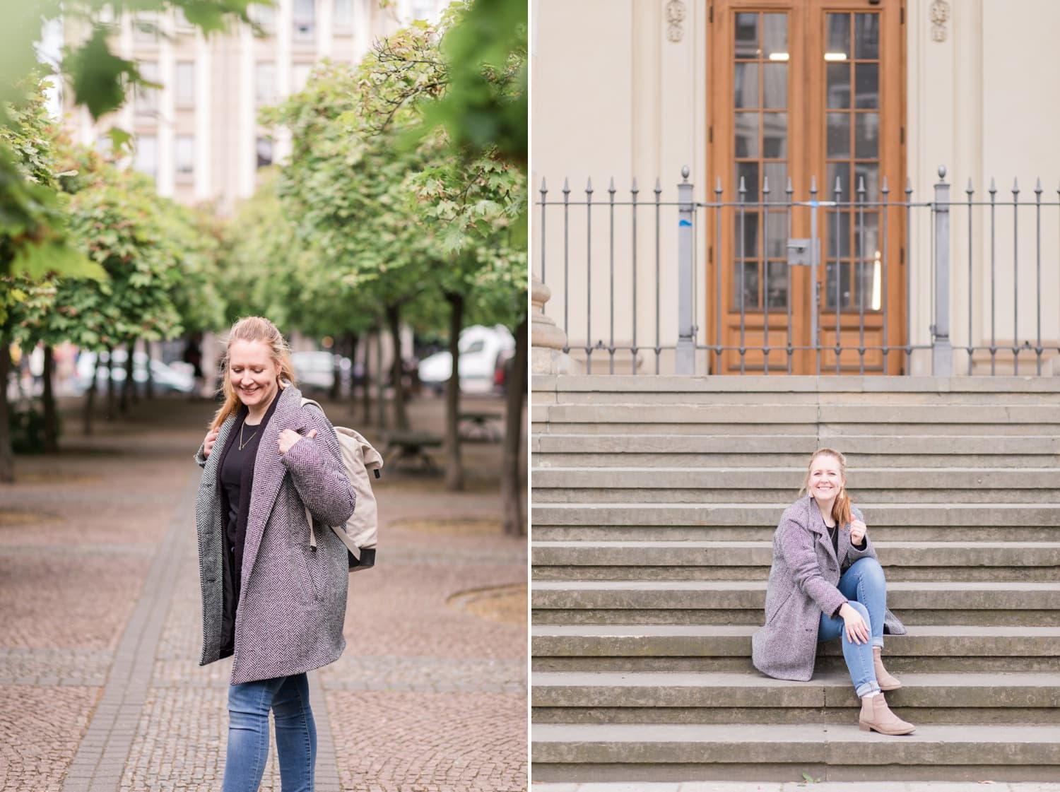 Portrait Aufnahmen mit Jennifer Thomas Fotografie in Berlin auf dem Gendarmenmarkt