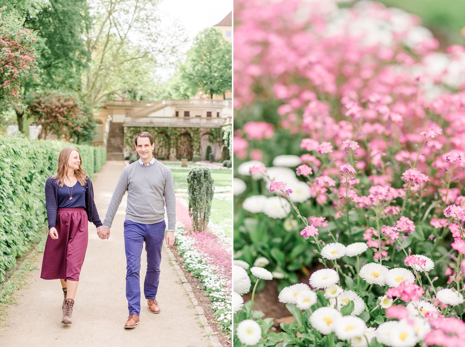 Verlobungsshooting mit Pariser Flair im Körnerpark Berlin mit Anke und Marc