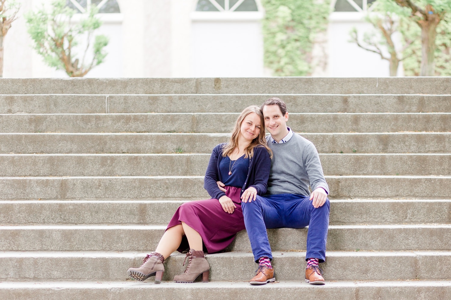 Verlobungsshooting mit Pariser Flair im Körnerpark Berlin mit Anke und Marc