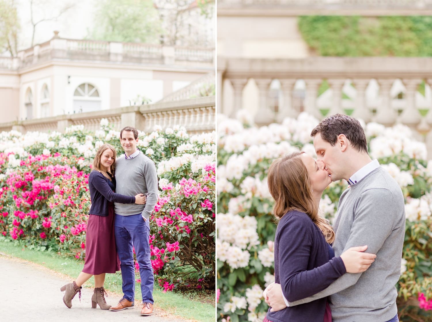 Verlobungsshooting mit Pariser Flair im Körnerpark Berlin mit Anke und Marc