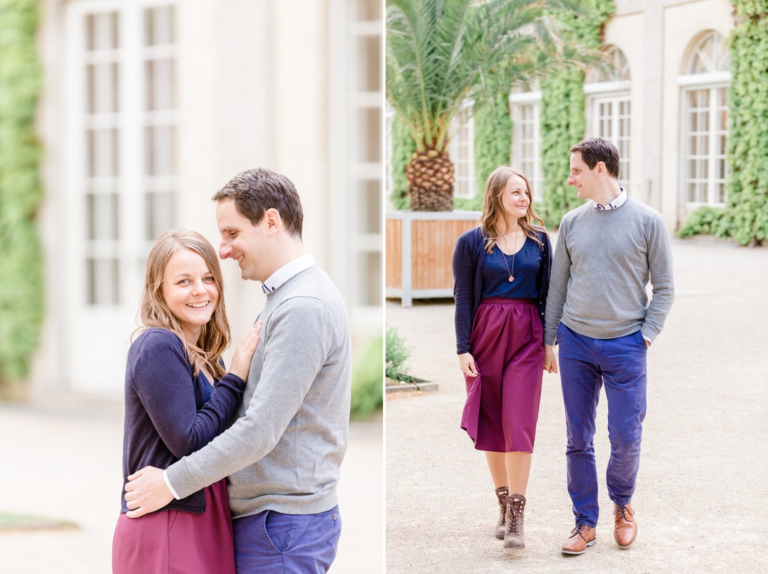 Verlobungsshooting mit Pariser Flair im Körnerpark Berlin mit Anke und Marc