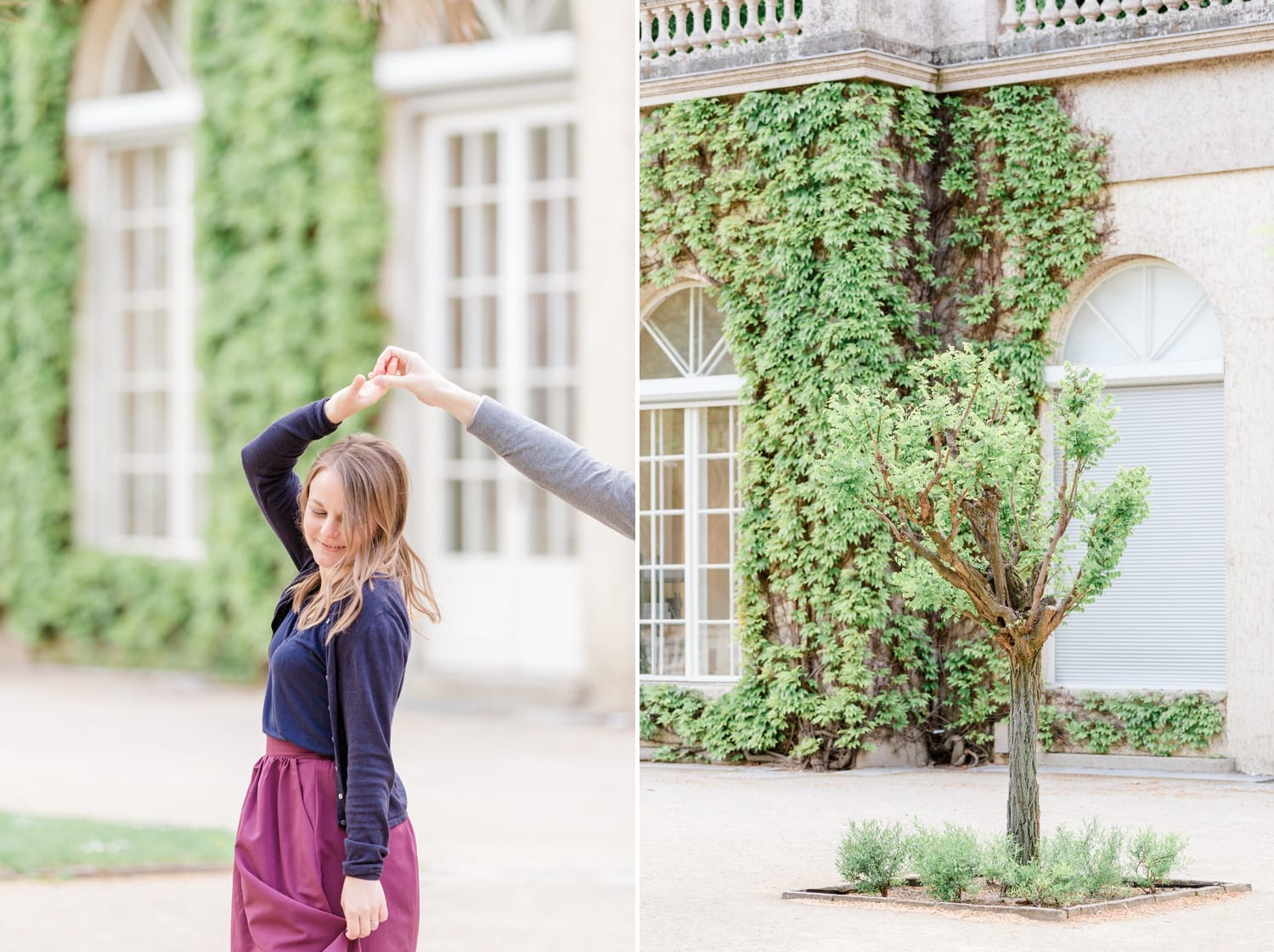 Verlobungsshooting mit Pariser Flair im Körnerpark Berlin mit Anke und Marc