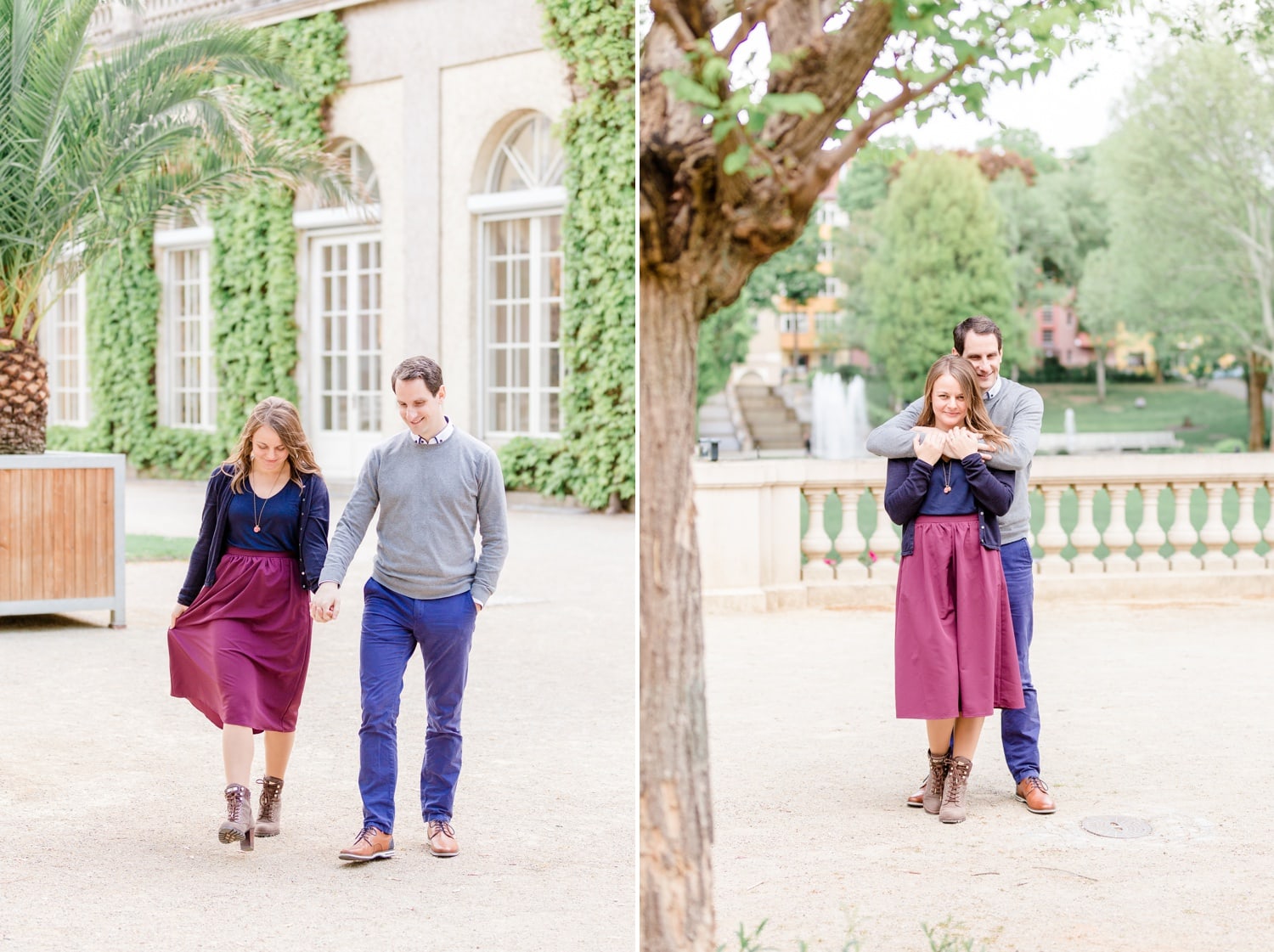 Verlobungsshooting mit Pariser Flair im Körnerpark Berlin mit Anke und Marc