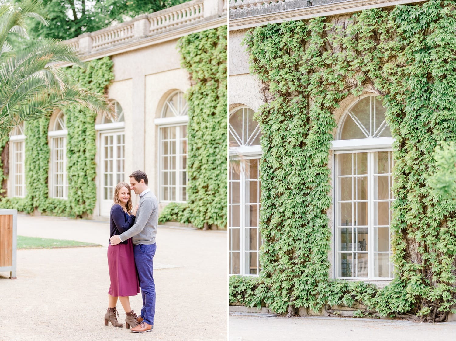 Verlobungsshooting mit Pariser Flair im Körnerpark Berlin mit Anke und Marc