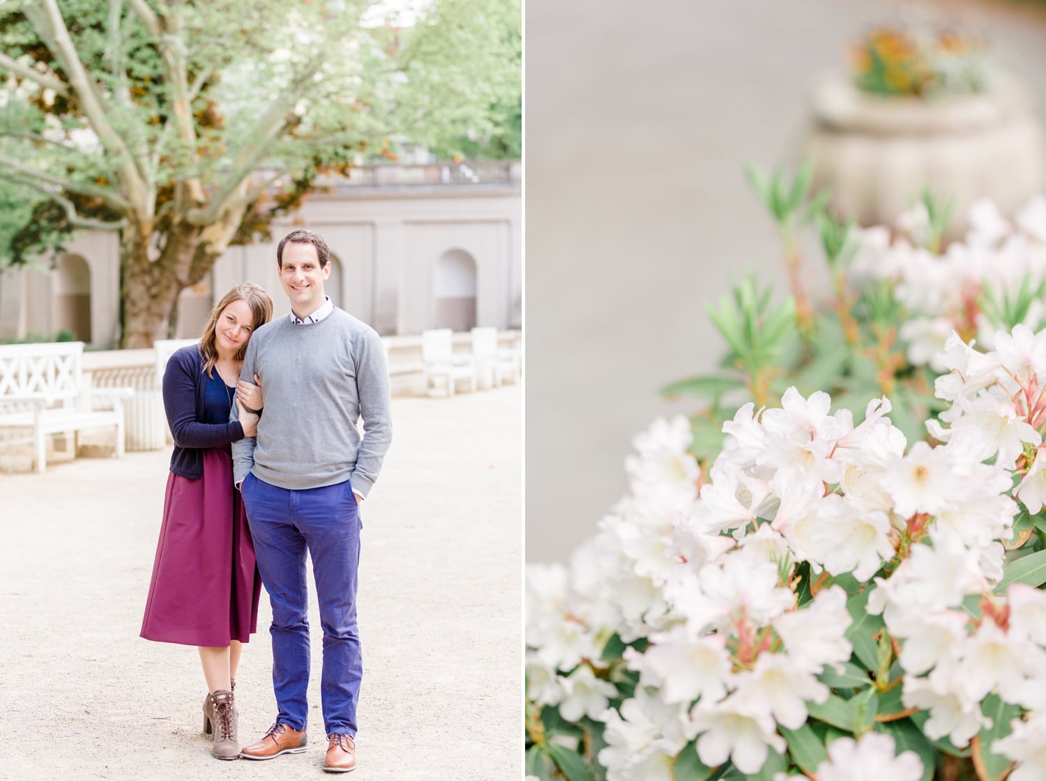 Verlobungsshooting mit Pariser Flair im Körnerpark Berlin mit Anke und Marc