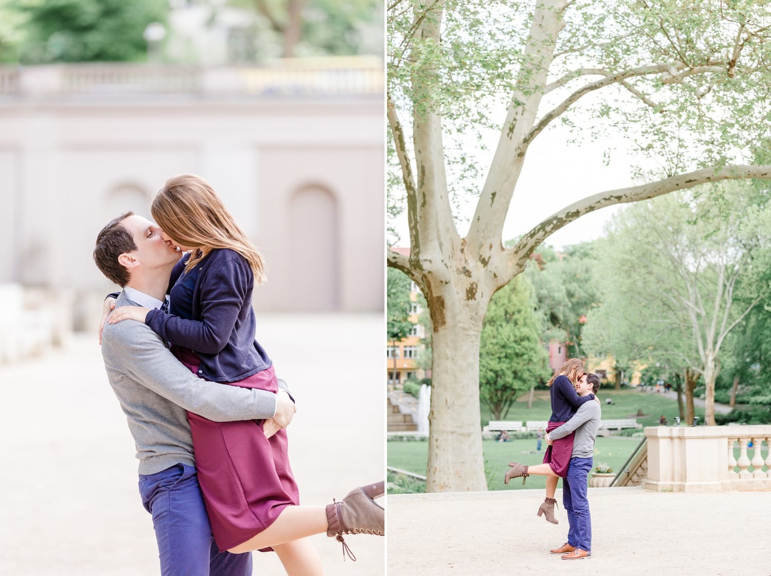 Verlobungsshooting mit Pariser Flair im Körnerpark Berlin mit Anke und Marc