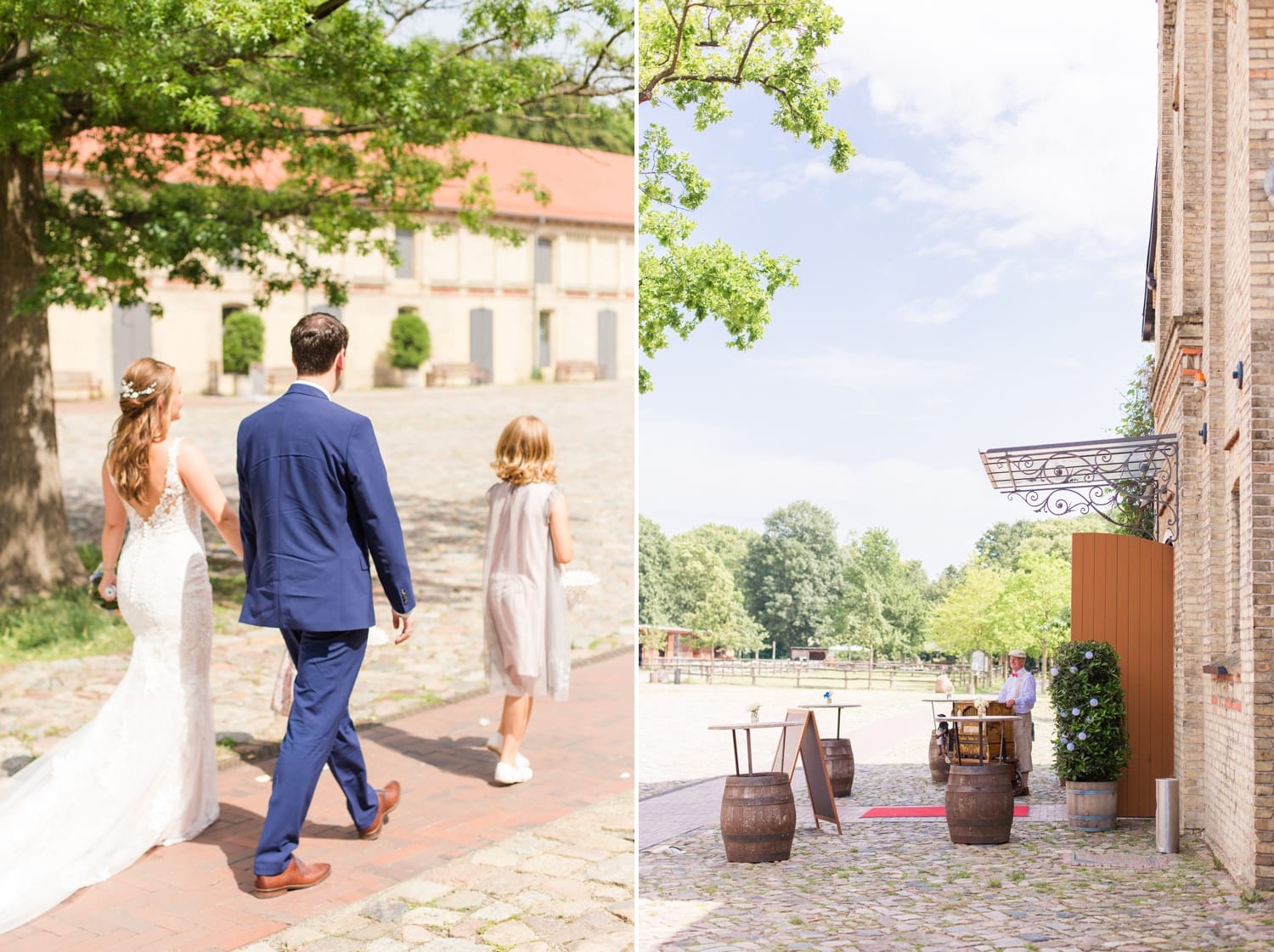 Sommerliche Hochzeit im Ochsenstall vom Schloss und Gutshof Britz Berlin