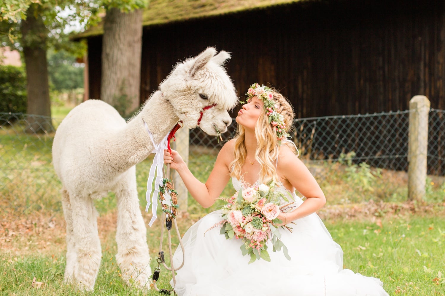 Traumhochzeit mit Alpakas - Romantische Landhochzeit in der Lüneburger Heide