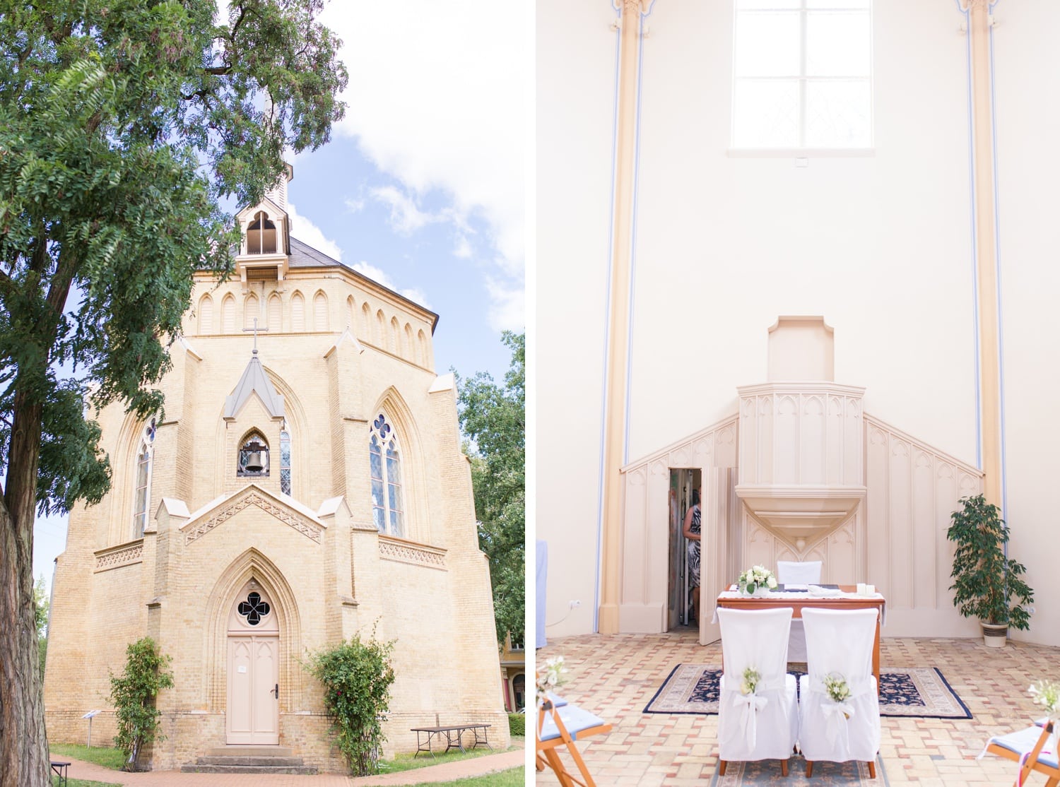 Standesamtliche Trauung mit Gartenfeier in der Alten Neuendorfer Kirche in Potsdam Babelsberg