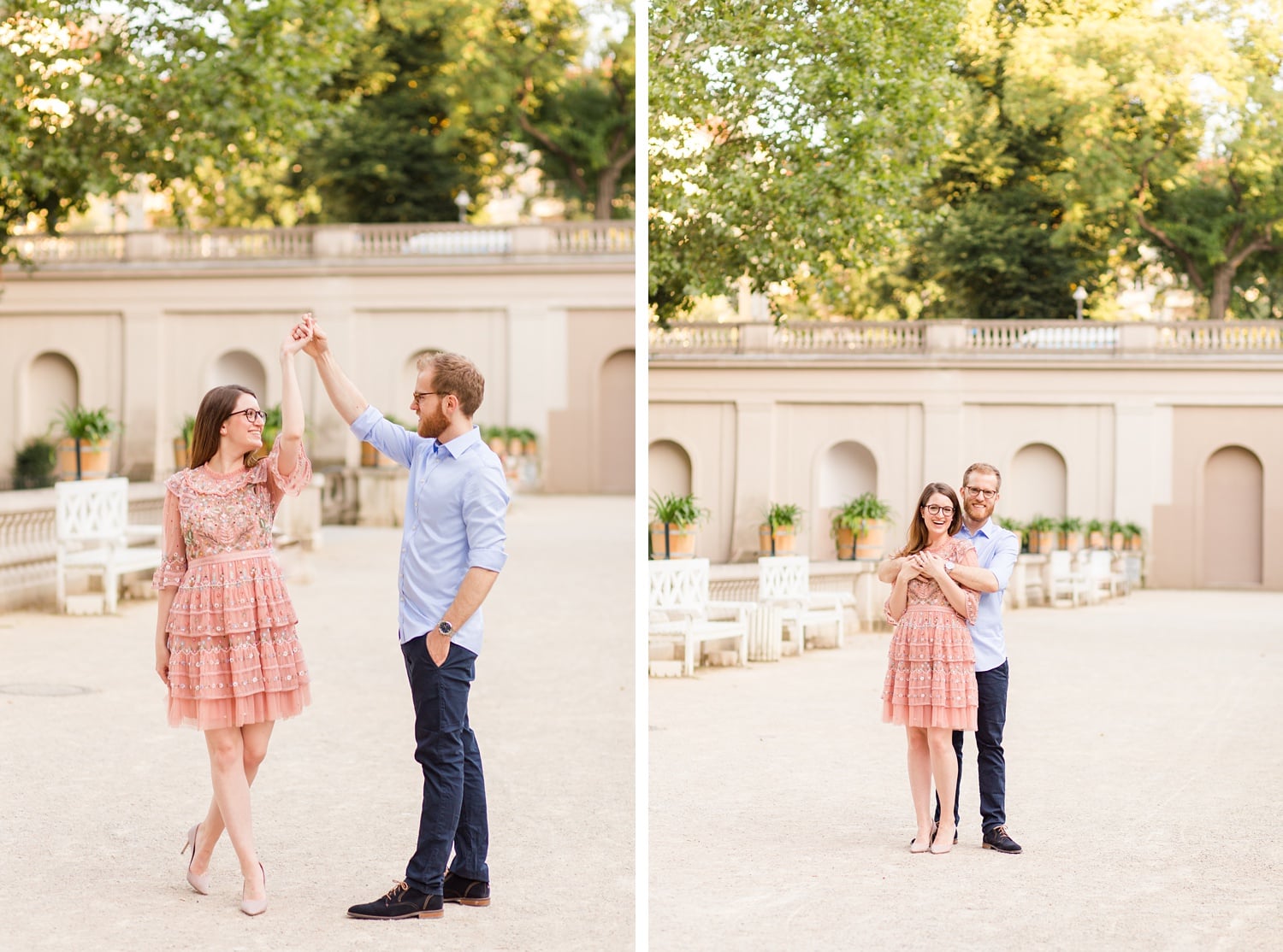 Spätsommerliches Verlobungsshooting mit Samantha und Immanuel im Körnerpark Berlin