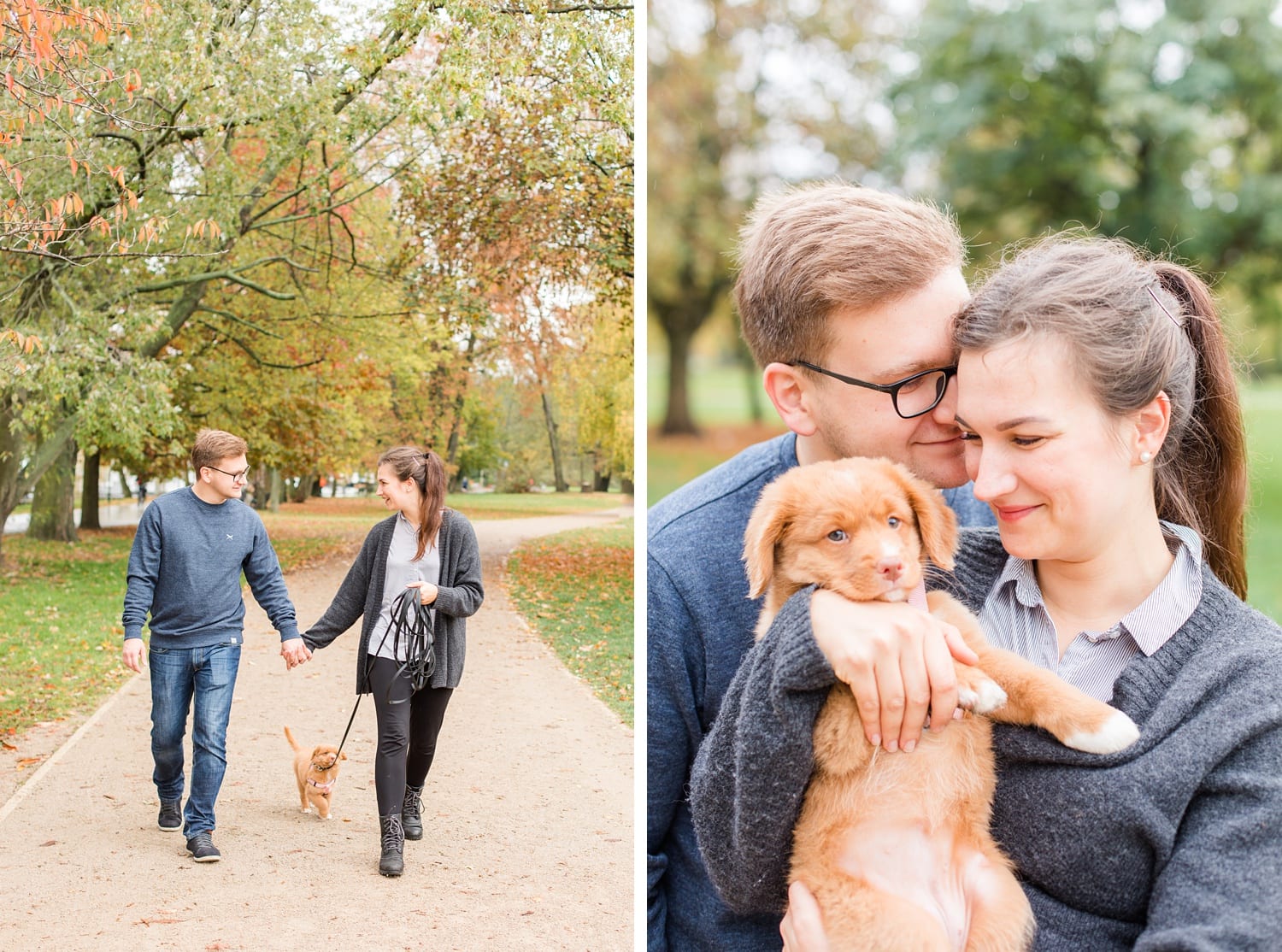 Herbstliche Familienfotos mit Toller Welpen in Berlin