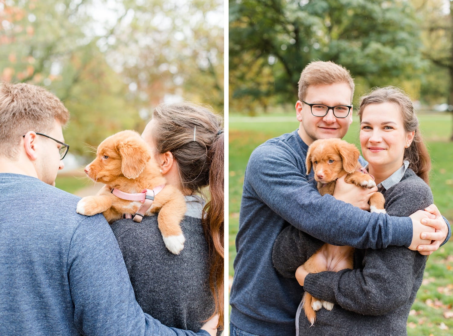 Herbstliche Familienfotos mit Toller Welpen in Berlin