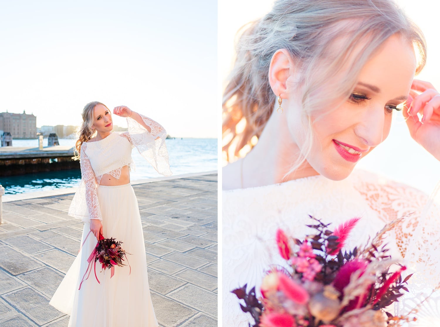 Bridal Portraits in Venedig am Wasser