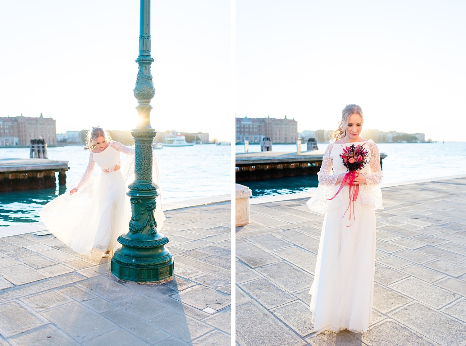 Bridal Portraits in Venedig am Wasser