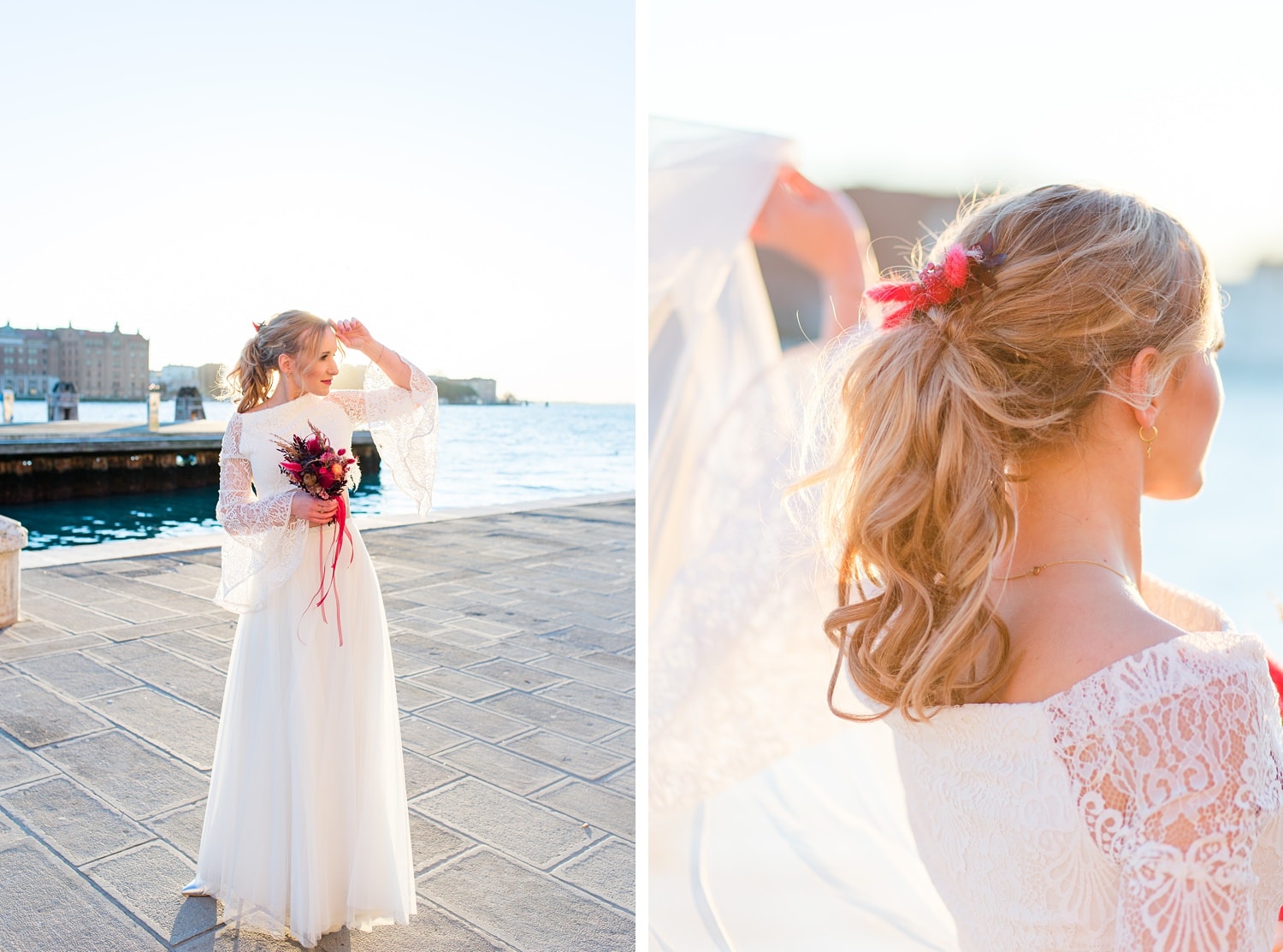 Bridal Portraits in Venedig am Wasser