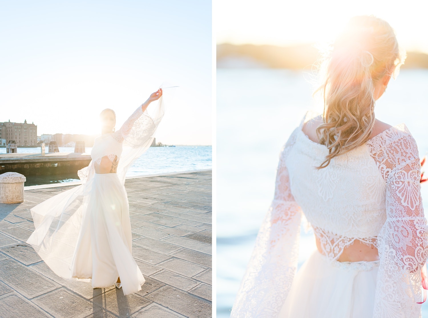 Bridal Portraits in Venedig am Wasser