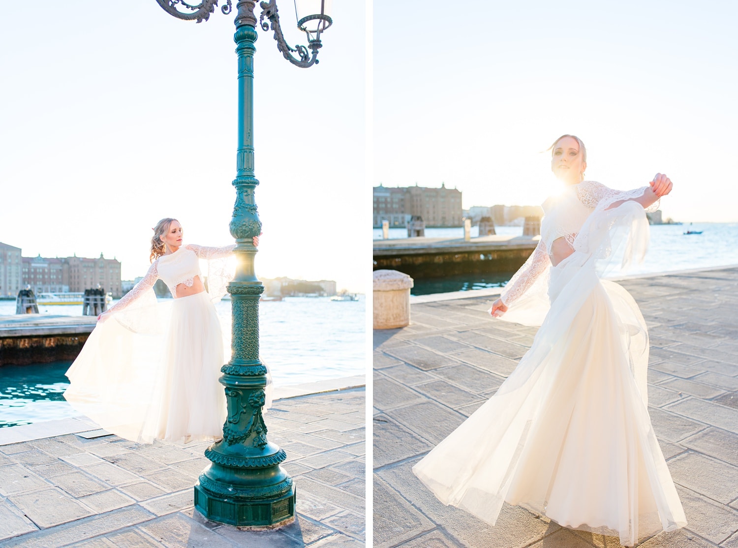 Bridal Portraits in Venedig am Wasser