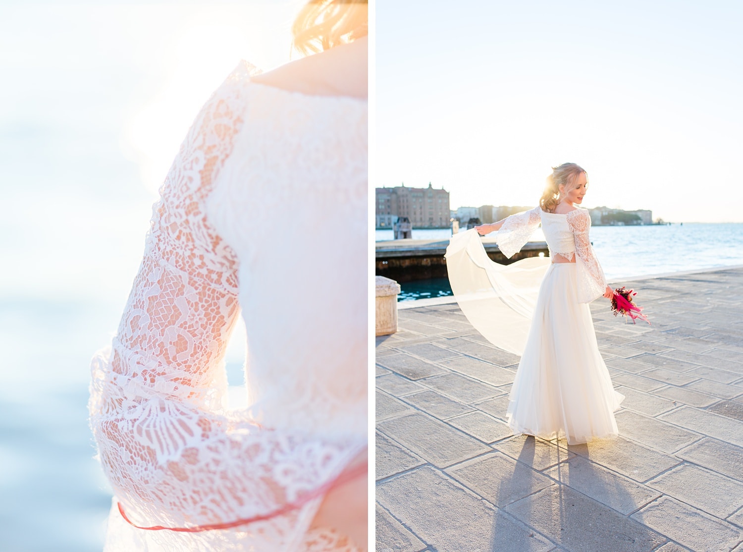 Bridal Portraits in Venedig am Wasser