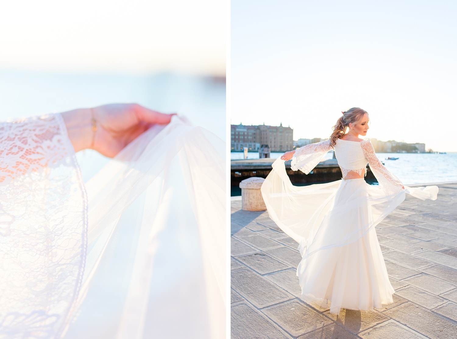 Bridal Portraits in Venedig am Wasser