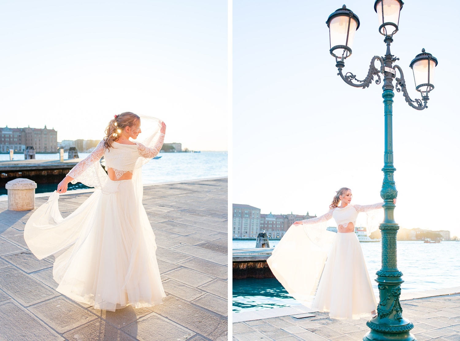 Bridal Portraits in Venedig am Wasser