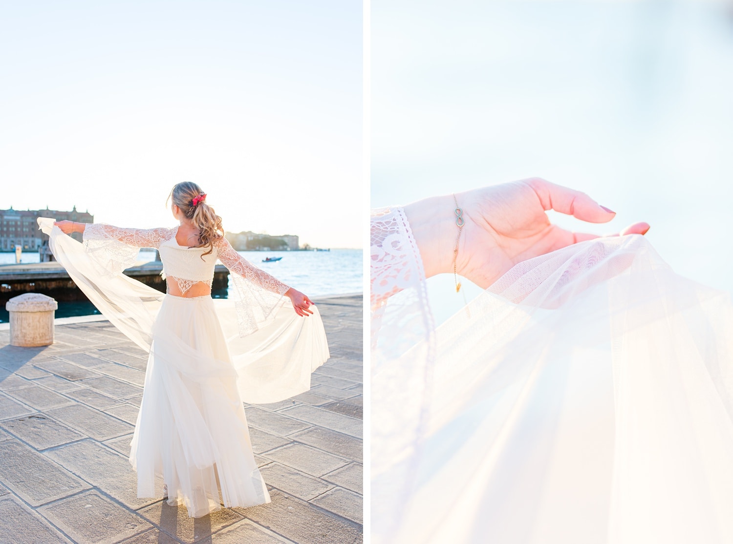 Bridal Portraits in Venedig am Wasser