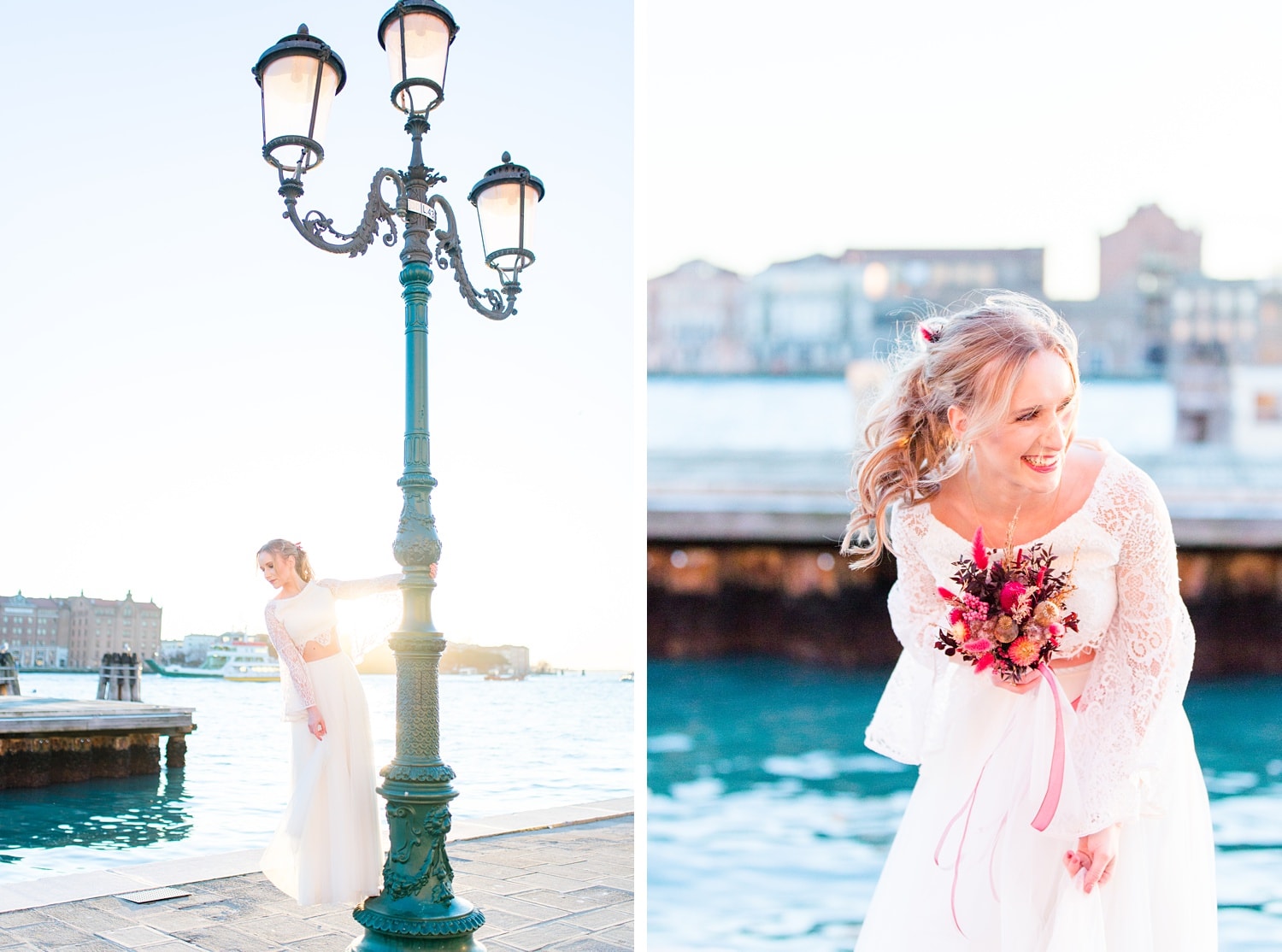 Bridal Portraits in Venedig am Wasser