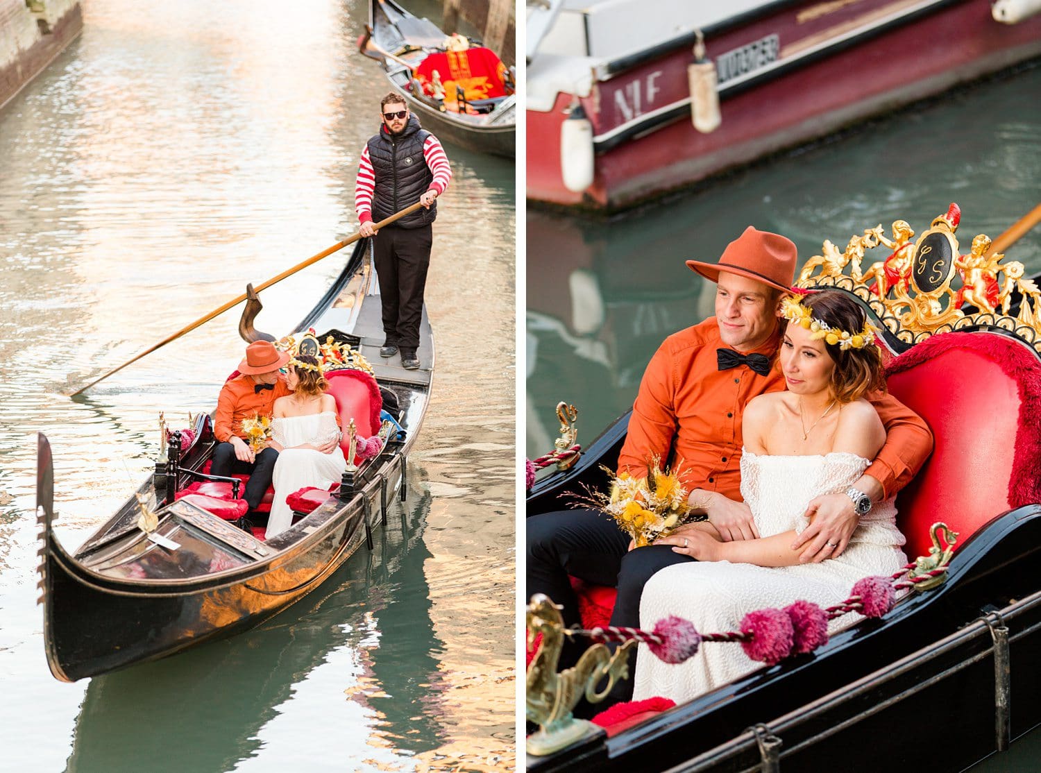 Venedig Shooting in einer Gondola