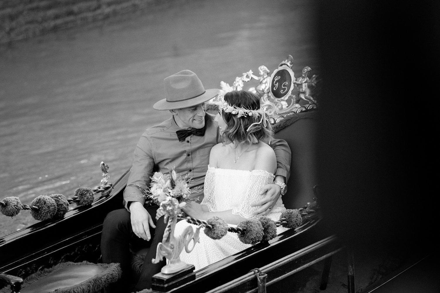 Venedig Shooting in einer Gondola