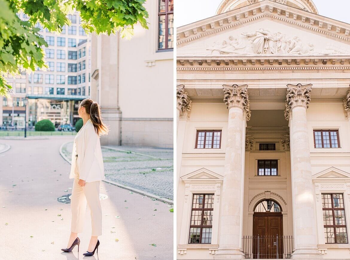 Portraits einer Frau auf dem Gendarmenmarkt Berlin