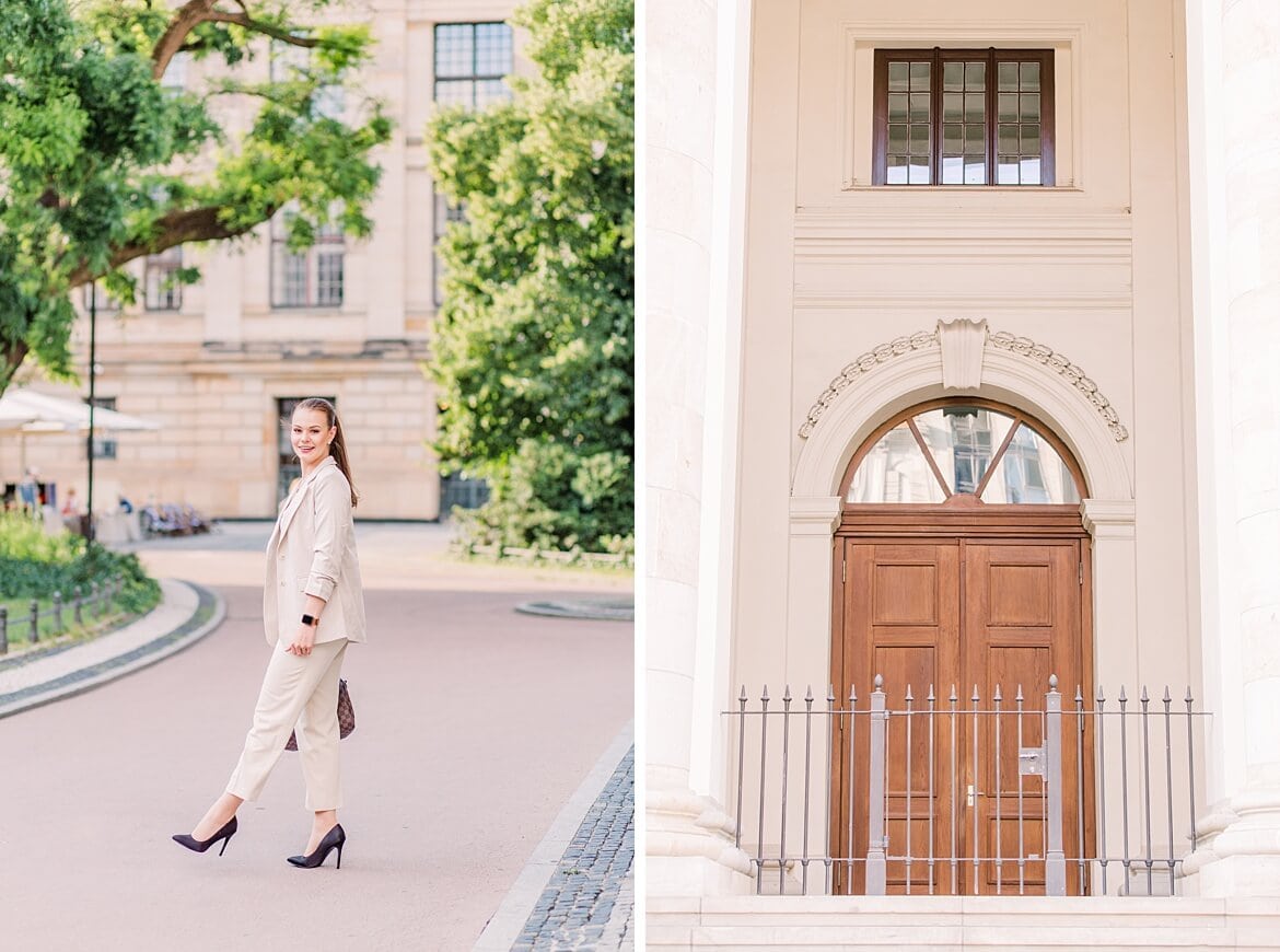 Portraits einer Frau auf dem Gendarmenmarkt Berlin