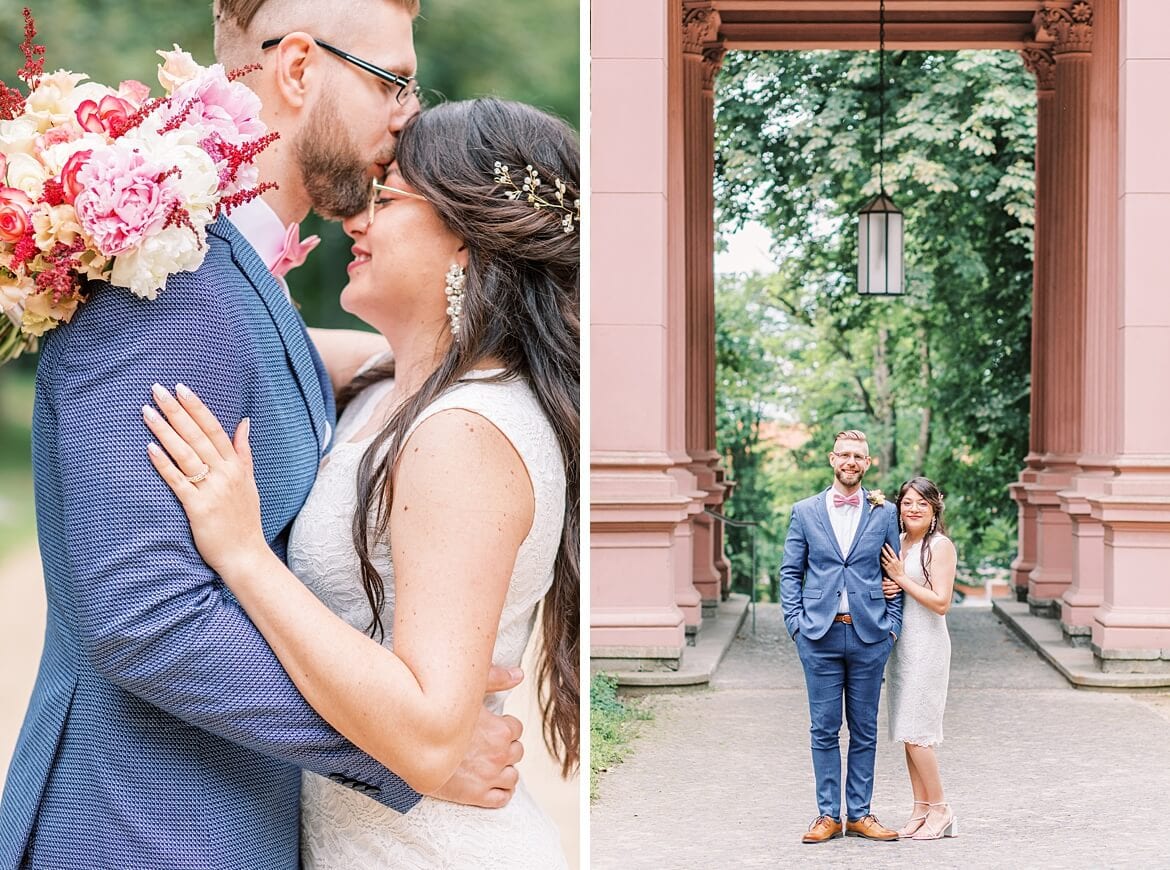 Intime Corona Hochzeit: Romantische Hochzeitsfotos im Park vom Schloss Biesdorf Berlin