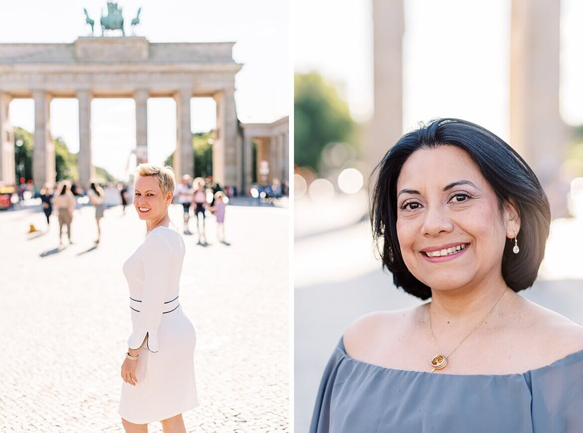 Portraits von Frauen vor dem Brandenburger Tor Berlin