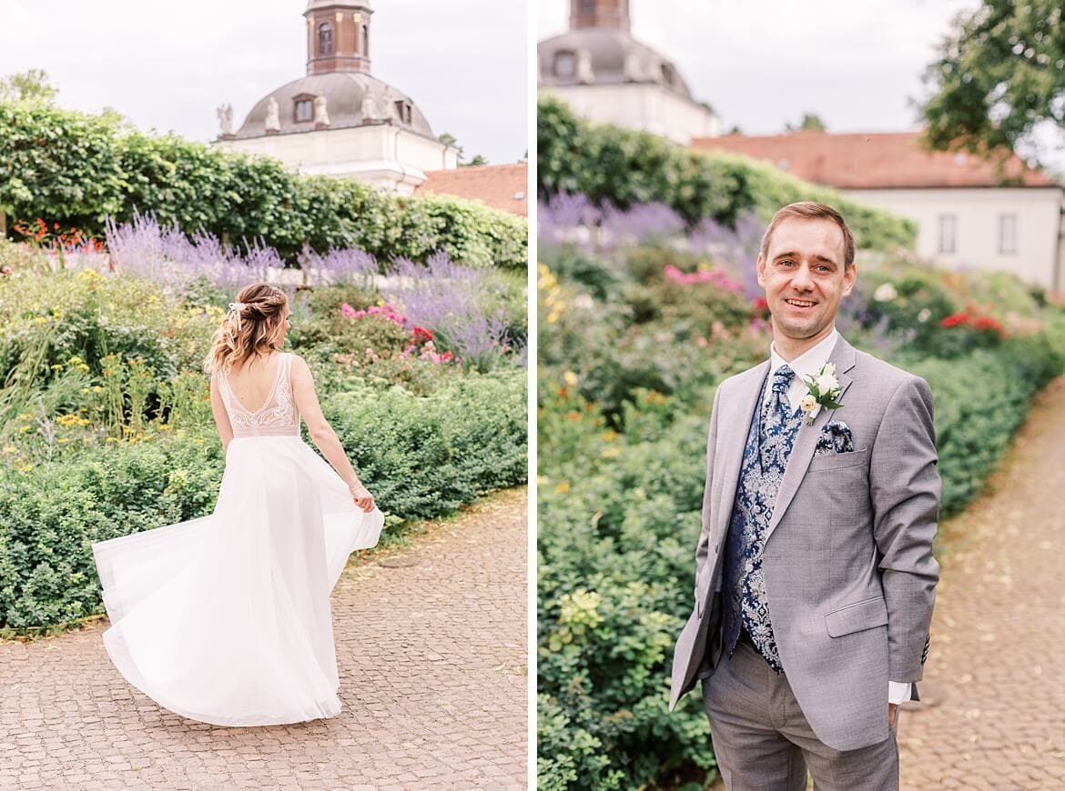 Braut und Bräutigam im Schlosspark