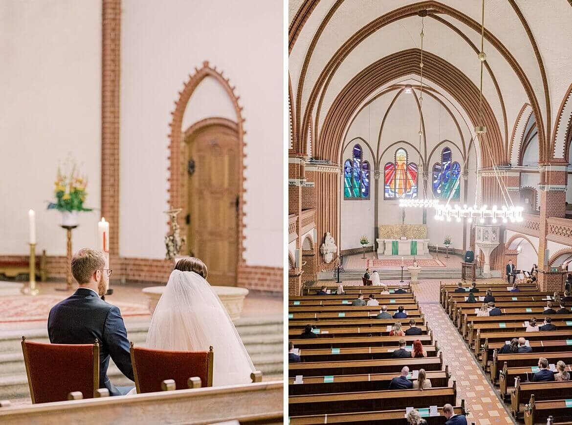 Brautpaar in Kirche zur Trauung