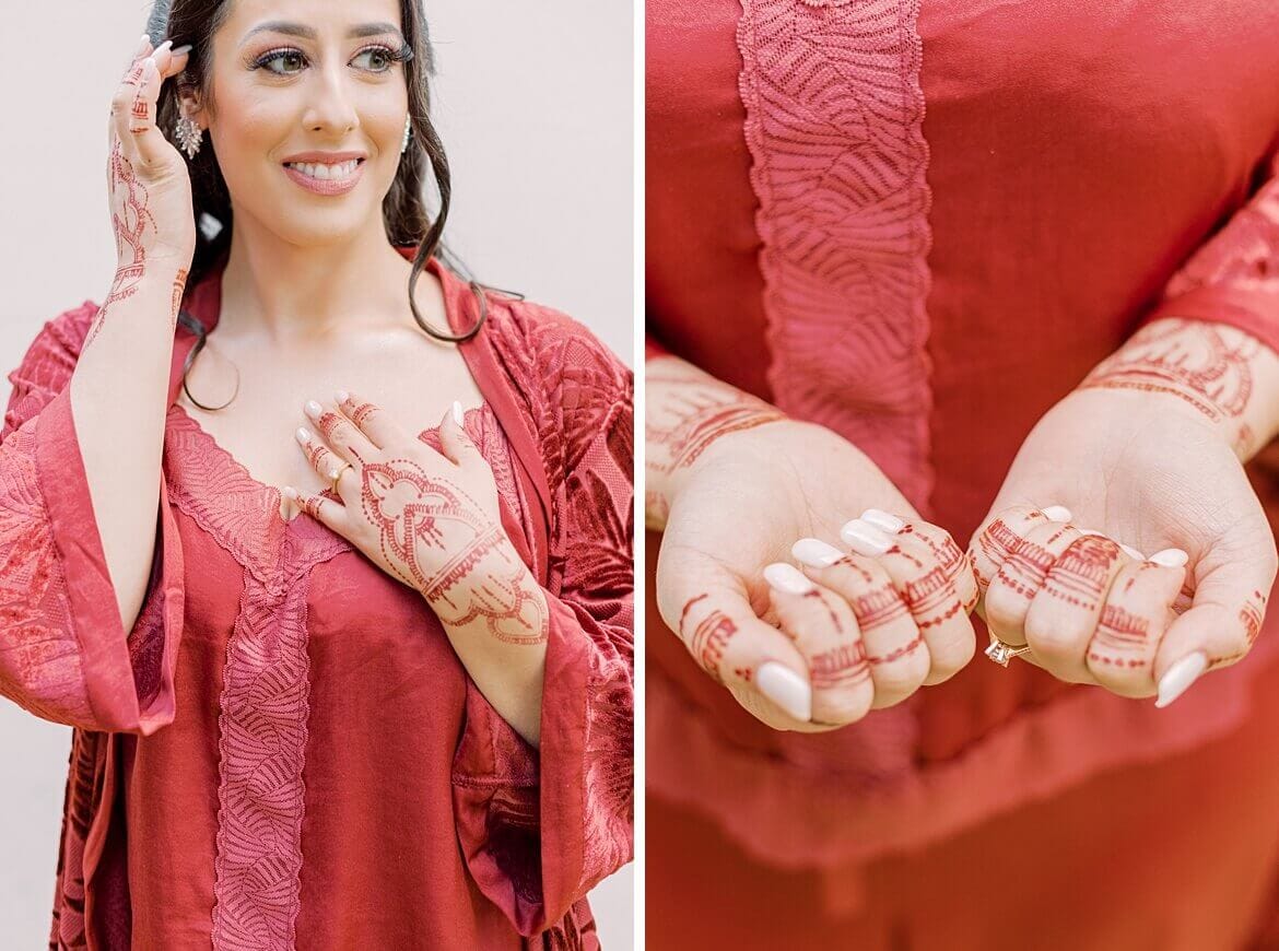 Henna auf den Händen einer Braut