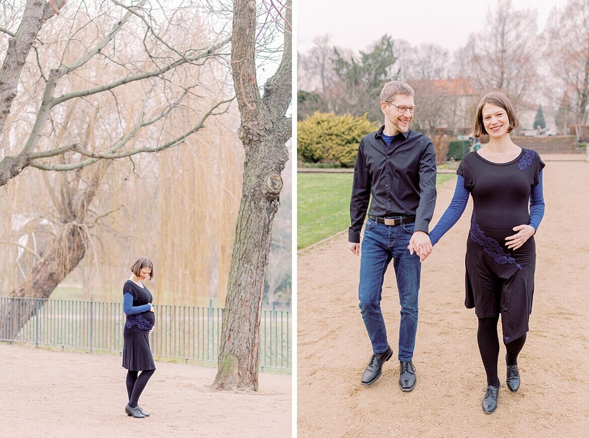 Werdende Mama und werdender Papa im Park