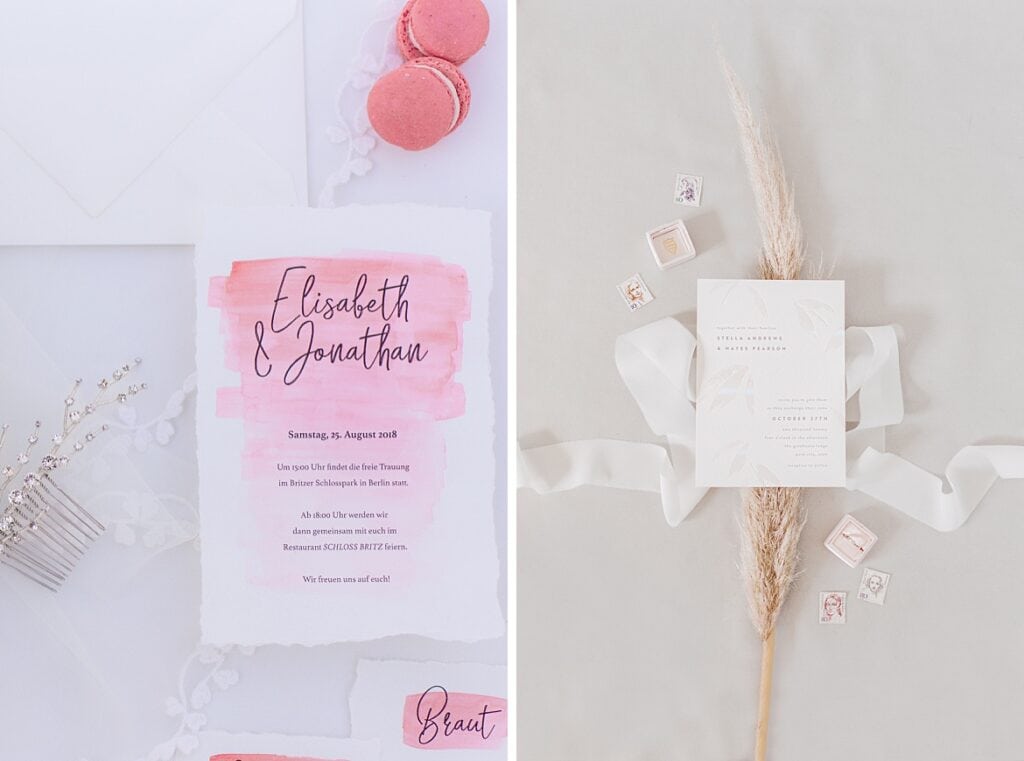 Bridal Details als Flatlay vorher nachher