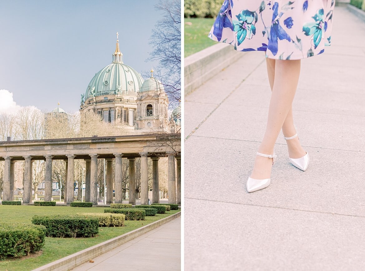 Schuhe einer Frau und Berliner Dom