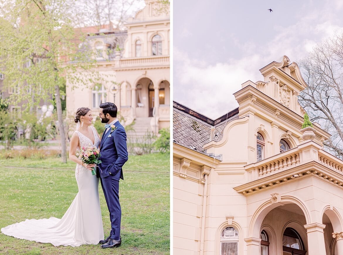 Brautpaar vor der Hochzeitsvilla Zehlendorf in Berlin