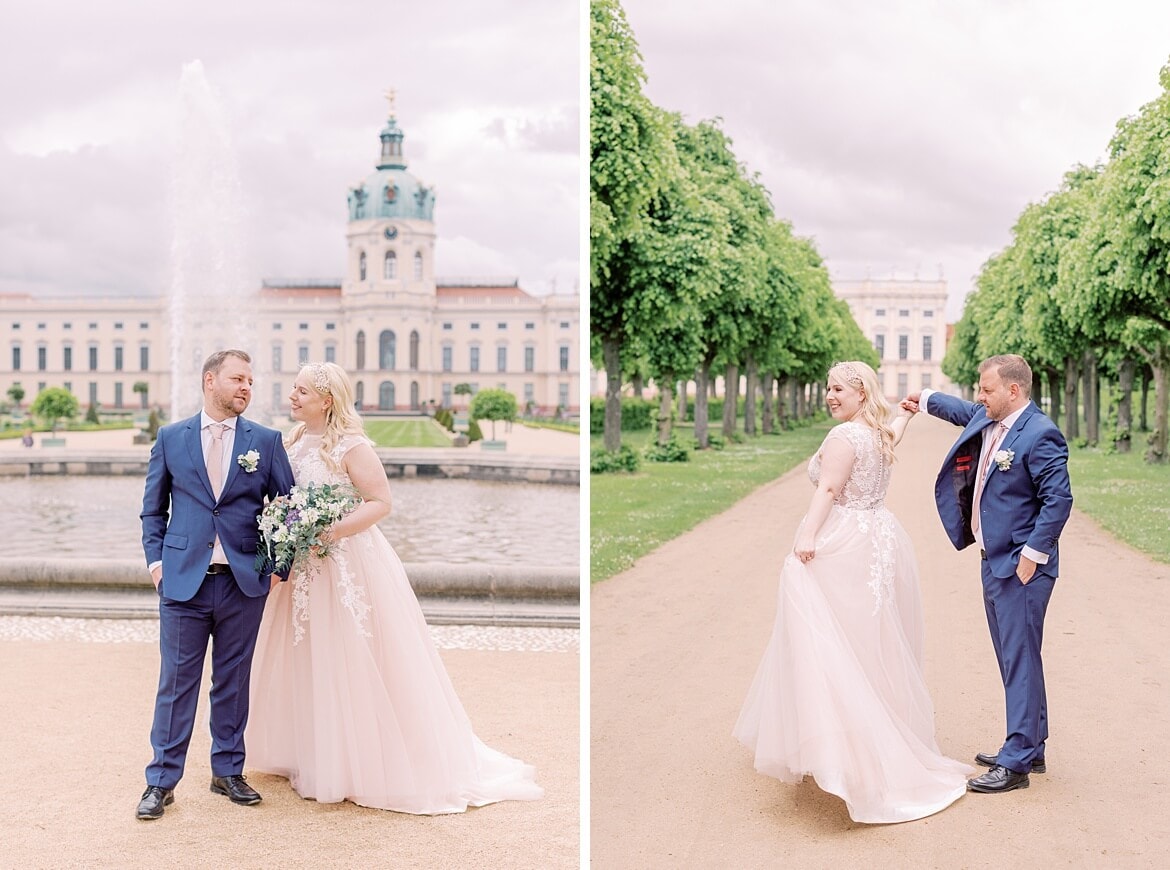 Hochzeitspaar vor dem Schloss Charlottenburg Berlin